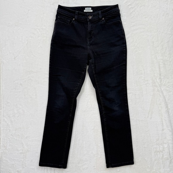 L.L. Bean Denim - L.L. Bean Jeans Womens 8P Black‎ Classic Fit Straight Leg Stretch Denim